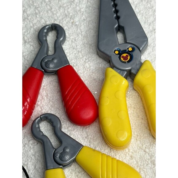 Disney Mickey Mouse Kids Toy Pliers Clips Set 5" Yellow Red Plastic Rwplacement - Picture 2 of 3